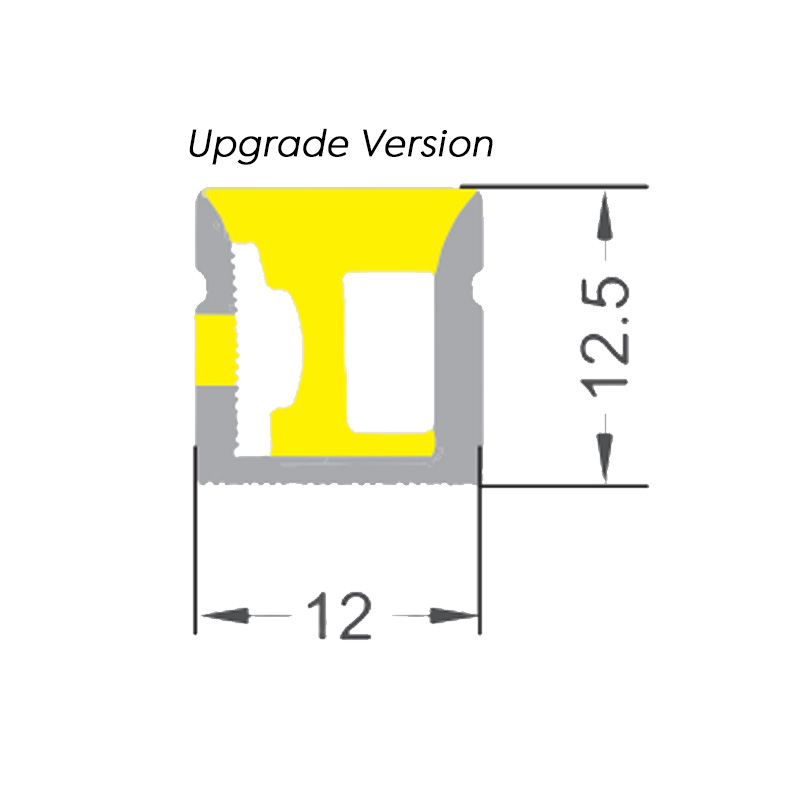 Silicone Flexible LED Strip Light Channel For 8mm LED Strip - 12*12mm 120° Side Emitting Silicone Flexible LED Strip Light Channel For 8mm LED Strip - 12*12mm 120° Side Emitting